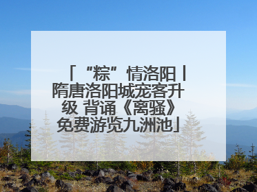 “粽”情洛阳丨隋唐洛阳城宠客升级 背诵《离骚》免费游览九洲池