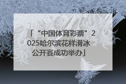 “中国体育彩票”2025哈尔滨花样滑冰公开赛成功举办
