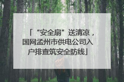 “安全扇”送清凉，国网孟州市供电公司入户排查筑安全防线