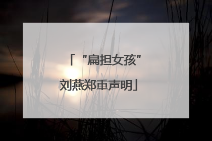 “扁担女孩”刘燕郑重声明