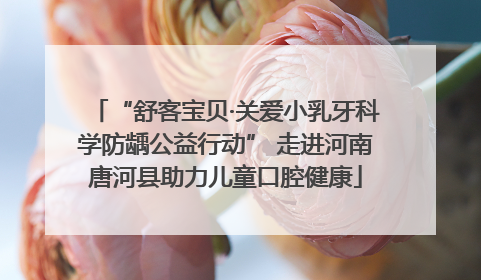“舒客宝贝·关爱小乳牙科学防龋公益行动” 走进河南唐河县助力儿童口腔健康