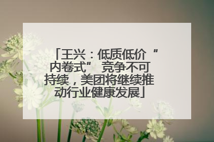 王兴：低质低价“内卷式” 竞争不可持续，美团将继续推动行业健康发展