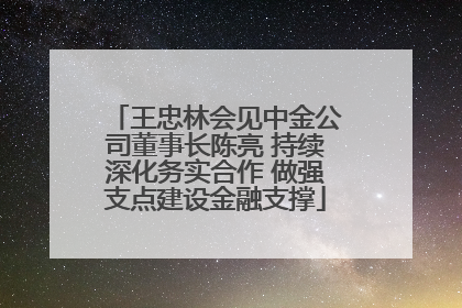 王忠林会见中金公司董事长陈亮 持续深化务实合作 做强支点建设金融支撑