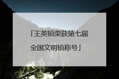 王英镇荣获第七届全国文明镇称号