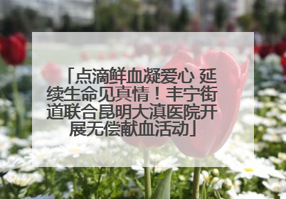 点滴鲜血凝爱心 延续生命见真情！丰宁街道联合昆明大滇医院开展无偿献血活动