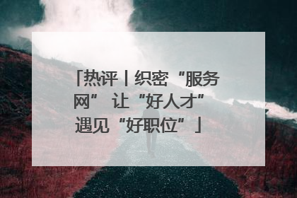 热评丨织密“服务网” 让“好人才”遇见“好职位”