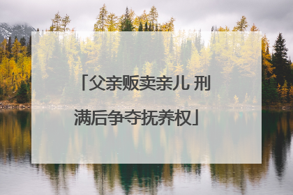 父亲贩卖亲儿 刑满后争夺抚养权