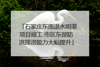 石家庄东南退水明渠项目竣工 市区东部防洪排涝能力大幅提升