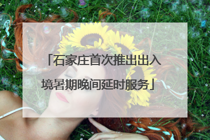 石家庄首次推出出入境暑期晚间延时服务