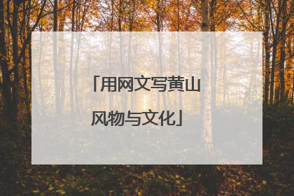 用网文写黄山风物与文化