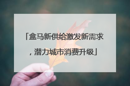 盒马新供给激发新需求，潜力城市消费升级