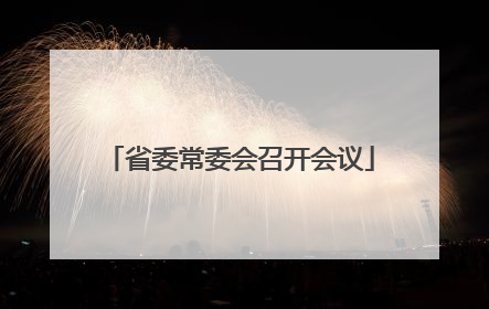 省委常委会召开会议