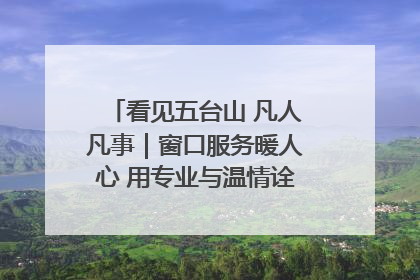 看见五台山 凡人凡事｜窗口服务暖人心 用专业与温情诠释责任担当
