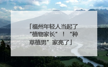 福州年轻人当起了“植物家长”！“种草植男”家亮了