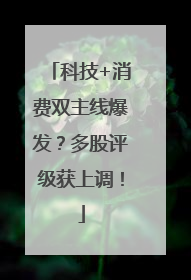 科技+消费双主线爆发？多股评级获上调！