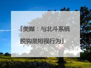 美媒：与北斗系统脱钩是短视行为