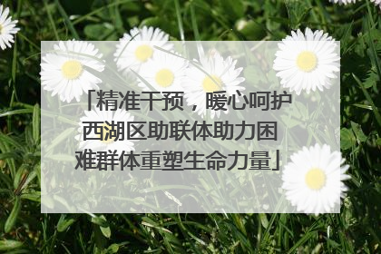 精准干预，暖心呵护 西湖区助联体助力困难群体重塑生命力量