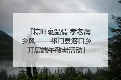 粽叶裹温情 孝老润乡风——祁门县溶口乡开展端午敬老活动