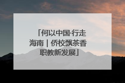 何以中国·行走海南｜侨校飘茶香 职教新发展