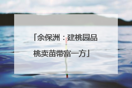 余保洲：建桃园品桃卖苗带富一方