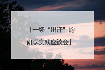 一场“出汗”的研学实践座谈会