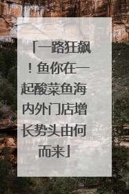 一路狂飙！鱼你在一起酸菜鱼海内外门店增长势头由何而来