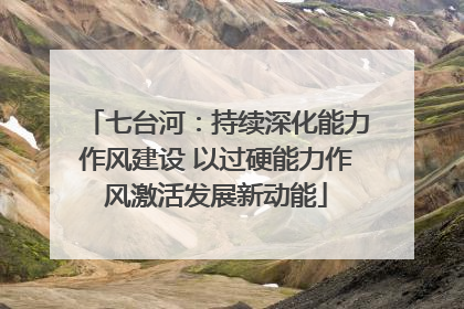 七台河：持续深化能力作风建设 以过硬能力作风激活发展新动能