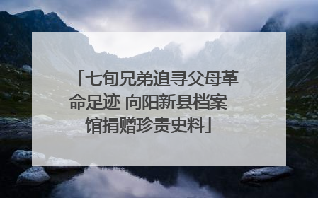 七旬兄弟追寻父母革命足迹 向阳新县档案馆捐赠珍贵史料