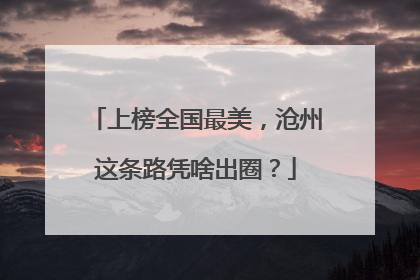 上榜全国最美，沧州这条路凭啥出圈？