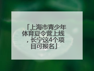 上海市青少年体育夏令营上线，长宁这4个项目可报名