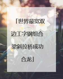 世界最宽双边工字钢组合梁斜拉桥成功合龙