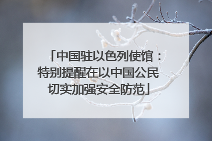 中国驻以色列使馆：特别提醒在以中国公民切实加强安全防范