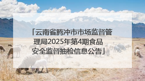 云南省腾冲市市场监督管理局2025年第4期食品安全监督抽检信息公告