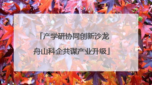 产学研协同创新沙龙 舟山科企共谋产业升级