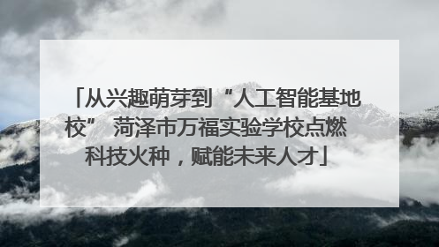 从兴趣萌芽到“人工智能基地校” 菏泽市万福实验学校点燃科技火种，赋能未来人才