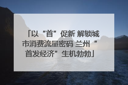 以“首”促新 解锁城市消费流量密码 兰州“首发经济”生机勃勃