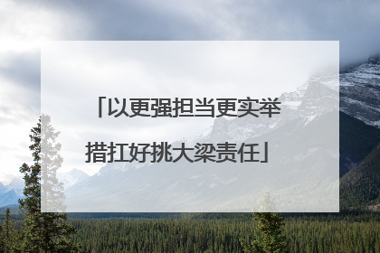 以更强担当更实举措扛好挑大梁责任