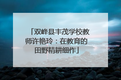 双峰县丰茂学校教师许艳玲：在教育的田野精耕细作