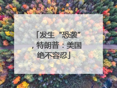 发生“恐袭”，特朗普：美国绝不容忍