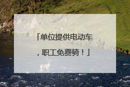 单位提供电动车，职工免费骑！
