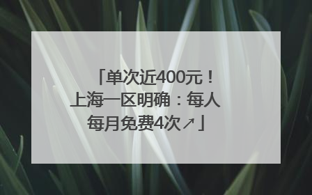 单次近400元！上海一区明确：每人每月免费4次↗