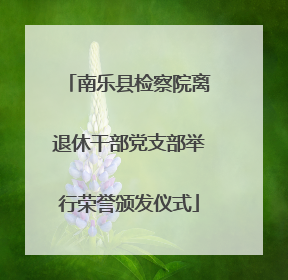 南乐县检察院离退休干部党支部举行荣誉颁发仪式