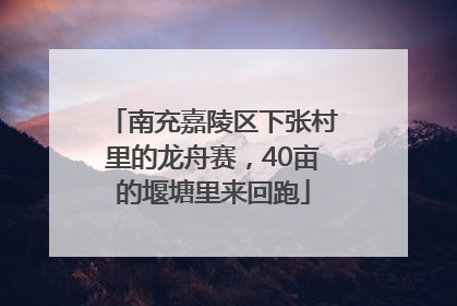 南充嘉陵区下张村里的龙舟赛，40亩的堰塘里来回跑