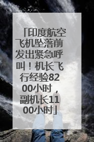 印度航空飞机坠落前发出紧急呼叫！机长飞行经验8200小时，副机长1100小时