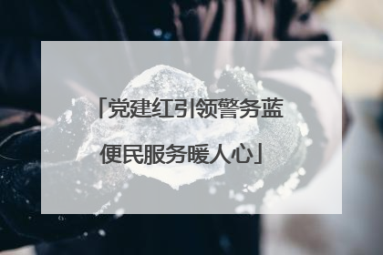 党建红引领警务蓝 便民服务暖人心