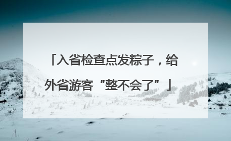 入省检查点发粽子，给外省游客“整不会了”