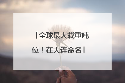 全球最大载重吨位！在大连命名