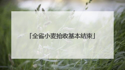全省小麦抢收基本结束