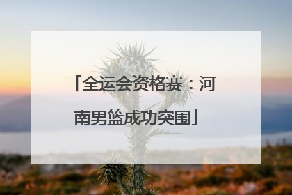 全运会资格赛:河南男篮成功突围