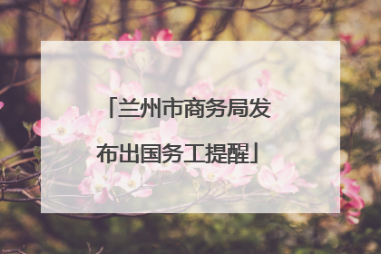 兰州市商务局发布出国务工提醒